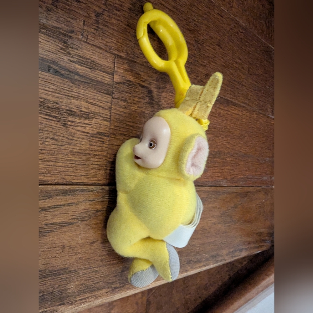 vintage Teletubbies Keychain Backpack 4” Plush Clip Laa Laa & Po Tinky Winky - Picture 6 of 13